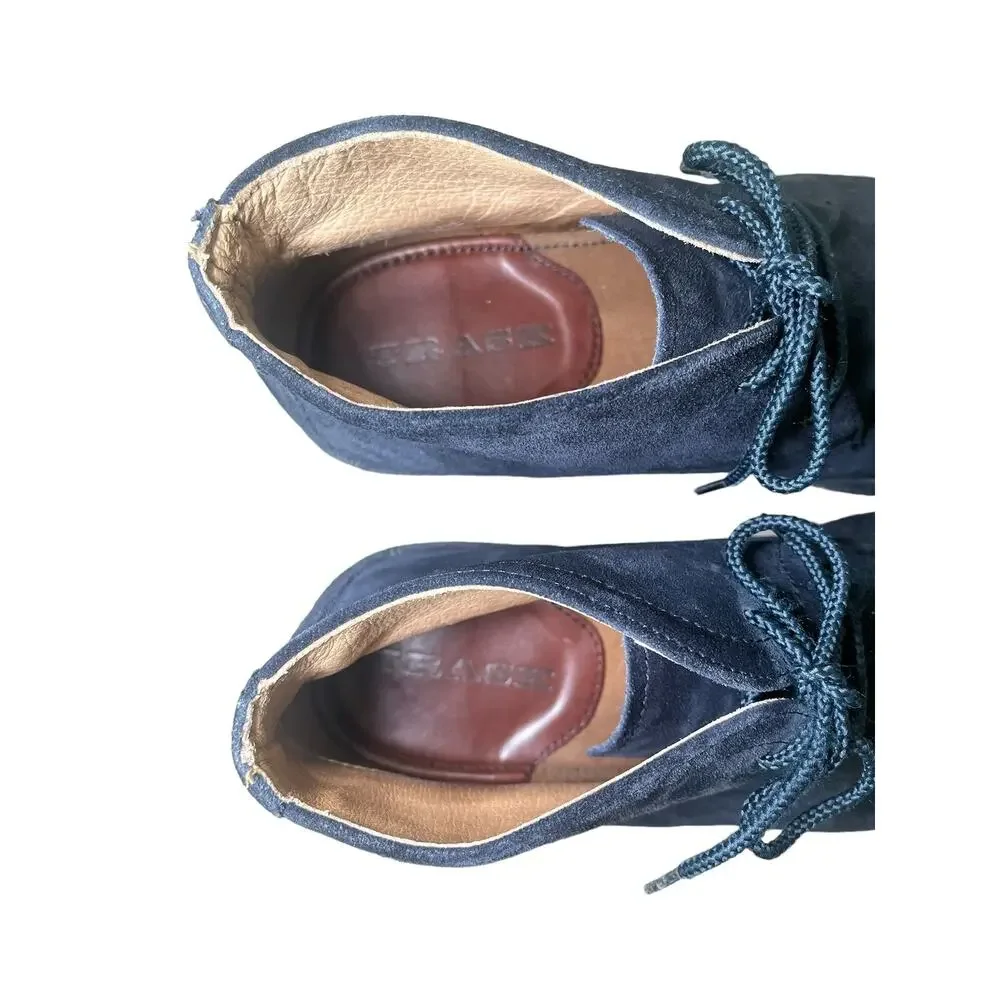 H. S. TRASK CHUKKA BOOT MEN'S SIZE 10M SUEDE LEATHER NAVY BLUE SHOES BOOTS